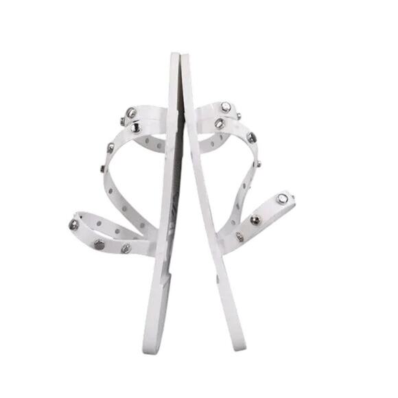 Dolce Vita Shoes Womens 6 Sandals Jelly Slides Casual Stud Flats White Shelly - Picture 9 of 12